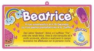 Targa Legno Beatrice